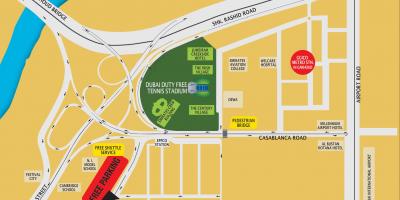 Dubajas duty free tenisa stadiona atrašanās vietu kartē