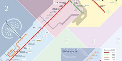 Metro līniju, Dubai karte