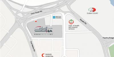 Rashid slimnīcā, Dubaija atrašanās vietu kartē