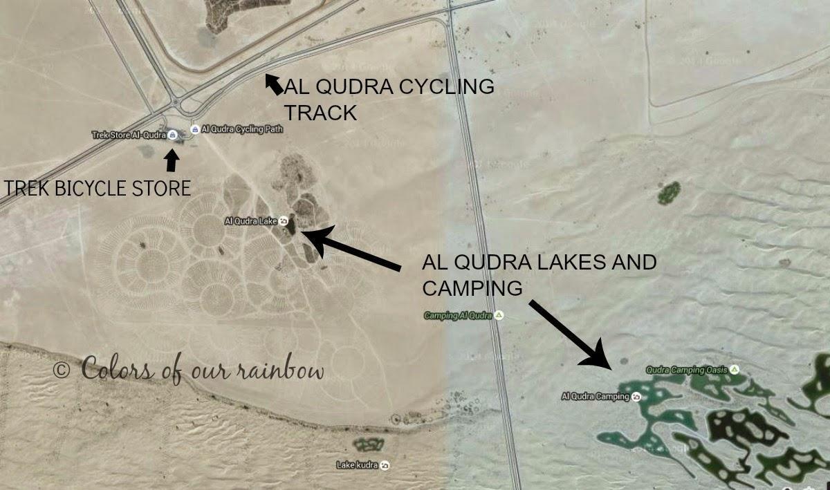 Al Qudra Ezera atrašanās vietu kartē