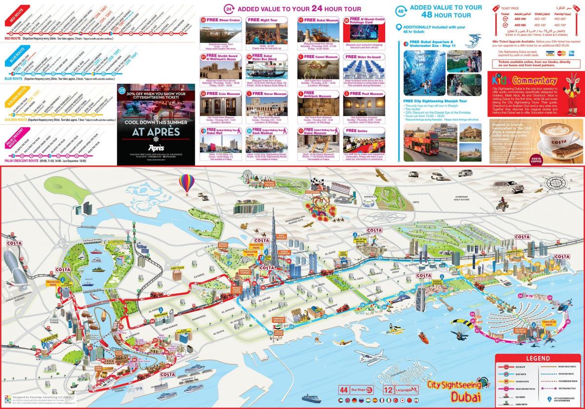 pilsētas ekskursijas Dubaija karte
