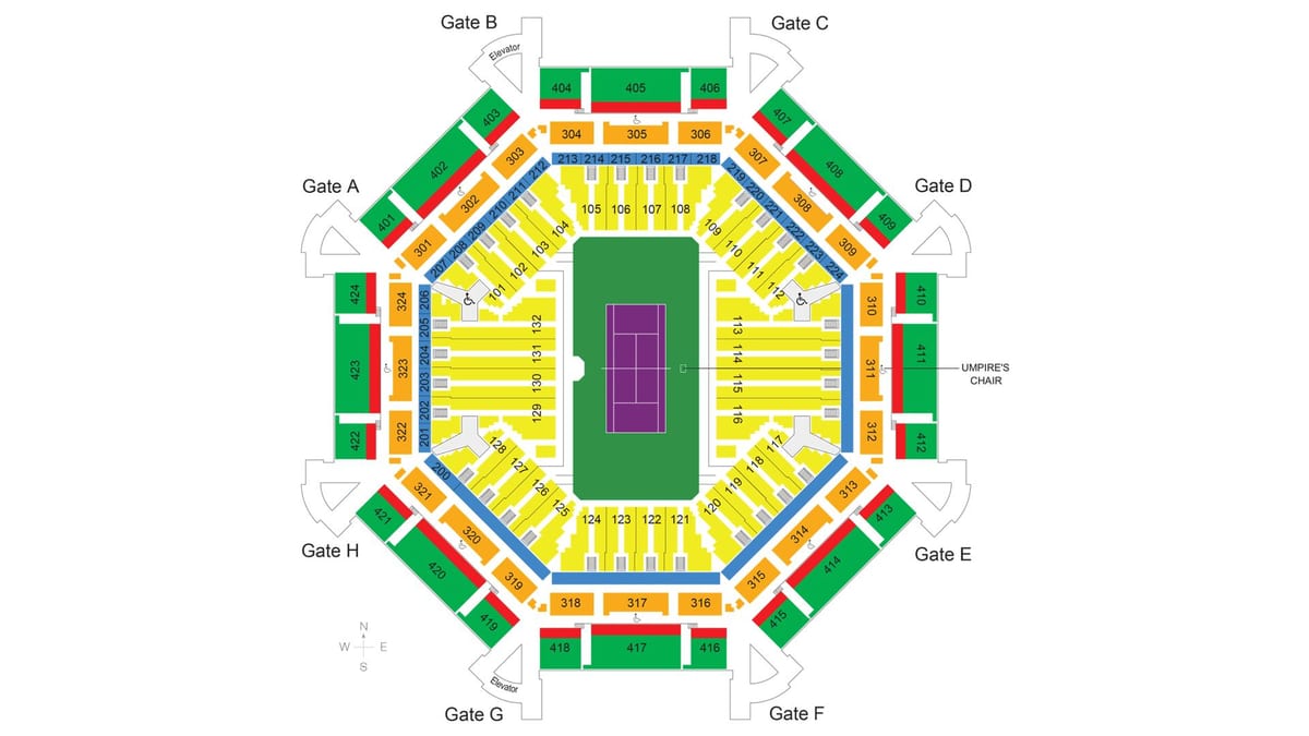 karte, Dubai tennis stadions