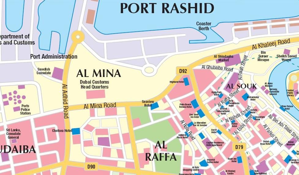 Dubaijas ostas karte
