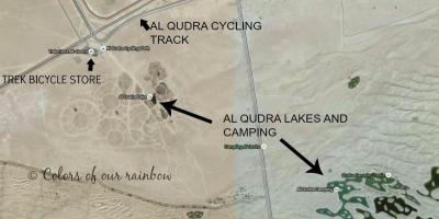 Al Qudra Ezera atrašanās vietu kartē