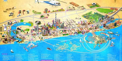 Dubai interešu punktus kartē