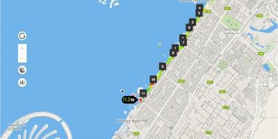 Jumeirah beach darbojas ceļa karte